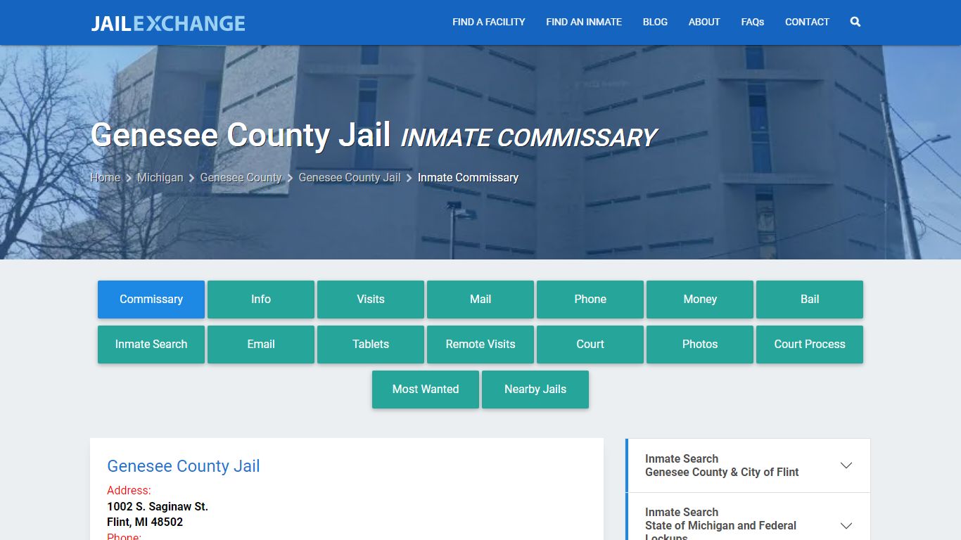 Genesee County Jail Inmate Commissary - Jail Exchange